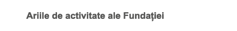 Ariile de activitate ale Funda iei