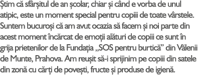 tim c sf r itul de an  colar, chiar  i c nd e vorba de unul atipic, este un moment special pentru copiii de toate v...